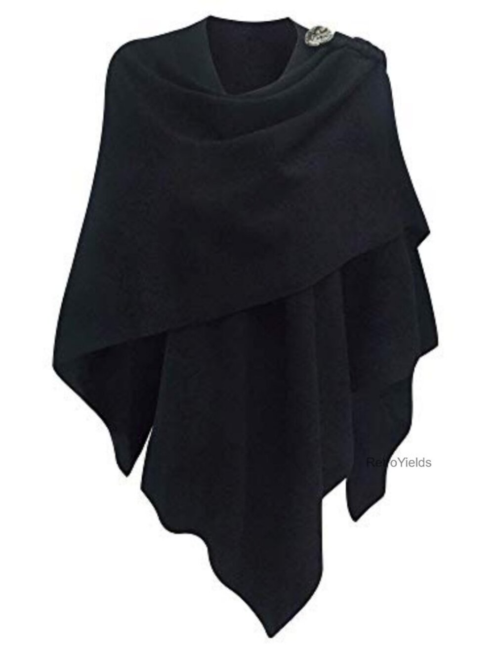 Soft Lightweight Knit Poncho Wrap Button Shawl Cape for Weddings